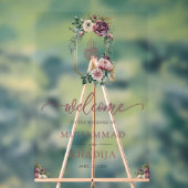 Purple Floral Crest Muslim Wedding Welcome (Neutre)