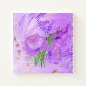 Purple Floral Élégant Carnet Abstrait (Dos)