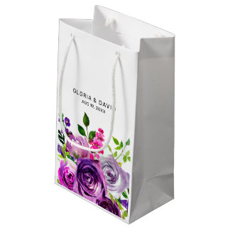 Purple Floral Elegant  Wedding  Klein Cadeauzakje