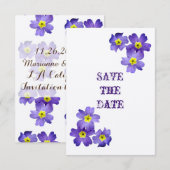 Purple Floral Enregistrer la carte Date (Devant / Derrière)