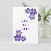 Purple Floral Enregistrer la carte Date (Debout devant)