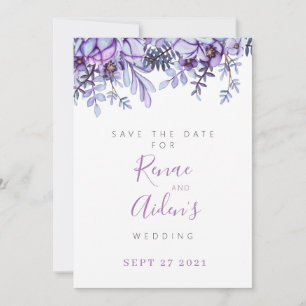 Purple Floral Enregistrer la carte de date