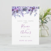 Purple Floral Enregistrer la carte de date (Debout devant)