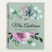 Purple Floral ENSEIGNANT Cadeau - Ajouter le nom d (Devant)