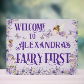 Purple Floral Fairy First 11x14 Birthday Welcome (Neutre)