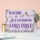 Purple Floral Fairy First 11x14 Birthday Welcome (Mariage)