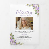 Purple Floral Funeral Memorial Programme (Page de couverture)