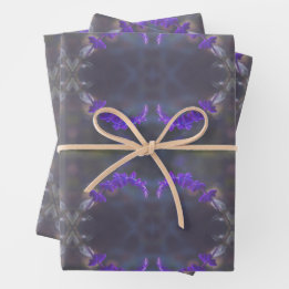 Purple floral garden inpakpapier vel