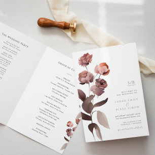 Purple Floral Garden Mariage plié Programme
