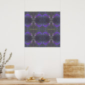 Purple Floral Garden Poster (Keuken)