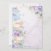 Purple Floral High Tea Party Apportez la carte de (Dos)