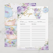 Purple Floral High Tea Party Apportez la carte de (Devant / Derrière)