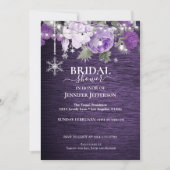 Purple Floral hiver nuptiale Invitation de douche (Devant)