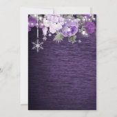 Purple Floral hiver nuptiale Invitation de douche (Dos)