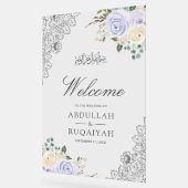 Purple Floral Lace Muslim Wedding Welcome (Angle)