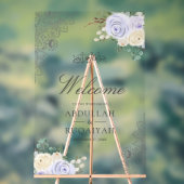 Purple Floral Lace Muslim Wedding Welcome (Neutre)
