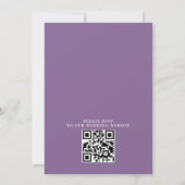 Purple Floral Lavender Budget QR Code Wedding Kaart (Achterkant)