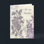Purple Floral Maman Carte de remerciements du jour<br><div class="desc">Carte de remerciements pour la mère de la mariée le jour de votre mariage. Elégante et élégante avec un design floral beige et violet,  la meilleure façon de remercier votre mère pour tout son soutien le jour de votre mariage.</div>