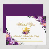 Purple Floral Merci d'or marié Tea Party P (Devant / Derrière)