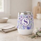 Purple Floral Monogram Gift for Her