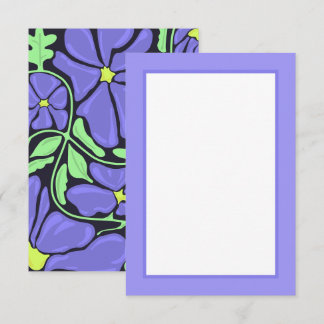 Purple Floral Motif Flat Thank You Card Bedankkaart