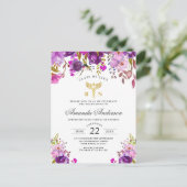 Purple Floral Nursing School Graduation invitation (Debout devant)
