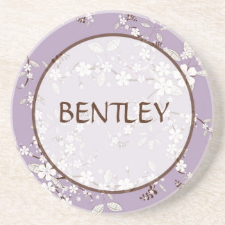 Purple Floral Personnalisé Dessous de verre de boi