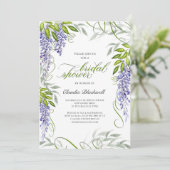 Purple Floral Regency Invitation à la douche nupti (Debout devant)