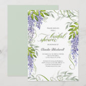 Purple Floral Regency Invitation à la douche nupti (Devant / Derrière)