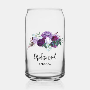 Purple Floral Script Bridesmaid Keepsaké