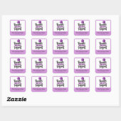 Purple Floral Thank you business packaging sticker (Feuille)