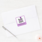 Purple Floral Thank you business packaging sticker (Enveloppe)