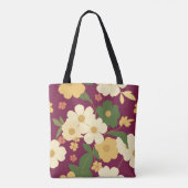 Purple Floral Tote Bag (Dos)