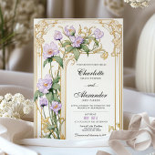 Purple Floral Vintage Mariage Invitation