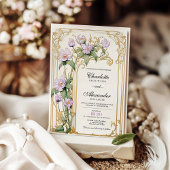 Purple Floral Vintage Mariage Invitation