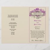 Purple Floral Vintage Wedding Programme (Devant)
