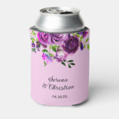 Purple Floral Wedding Blikjeskoeler (Blikje Achterkant)