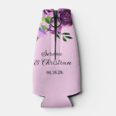 Purple Floral Wedding Flesjeskoeler (Achterkant)