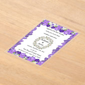 Purple Floral Wedding Invitation – Elegant Garden  Acryl Uitnodigingen (Laagn)