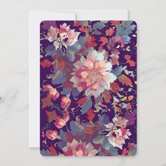 Purple Floral Wedding Invitations Bold Fall (Dos)