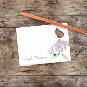 Purple Flower Butterfly and Dragonfly Custom Post-it® Notes