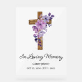 Purple flower cross Memorial Funeral (Recto)