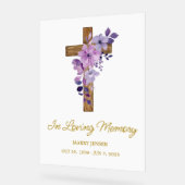 Purple flower cross Memorial Funeral (Angle)