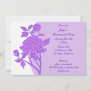 Purple Flower Custom Bachelorette Party Invitation
