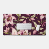 Purple Flower Desk Mat (Keyboard & Muis)