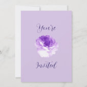Purple Flower Script Wedding Invitation (Dos)