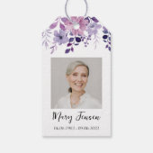 Purple Flower Seed Packet Memorial Funeral  Cadeaulabel (Achterkant)