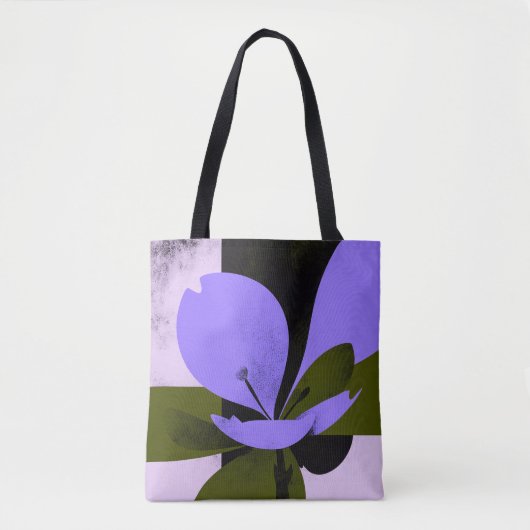 Purple Flower Tote Bag – Modern Abstract Floral De (Devant)