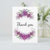 Purple Flowers Bedankkaart (Staand voorkant)