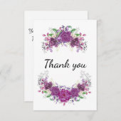 Purple Flowers Bedankkaart (Voorkant / Achterkant)